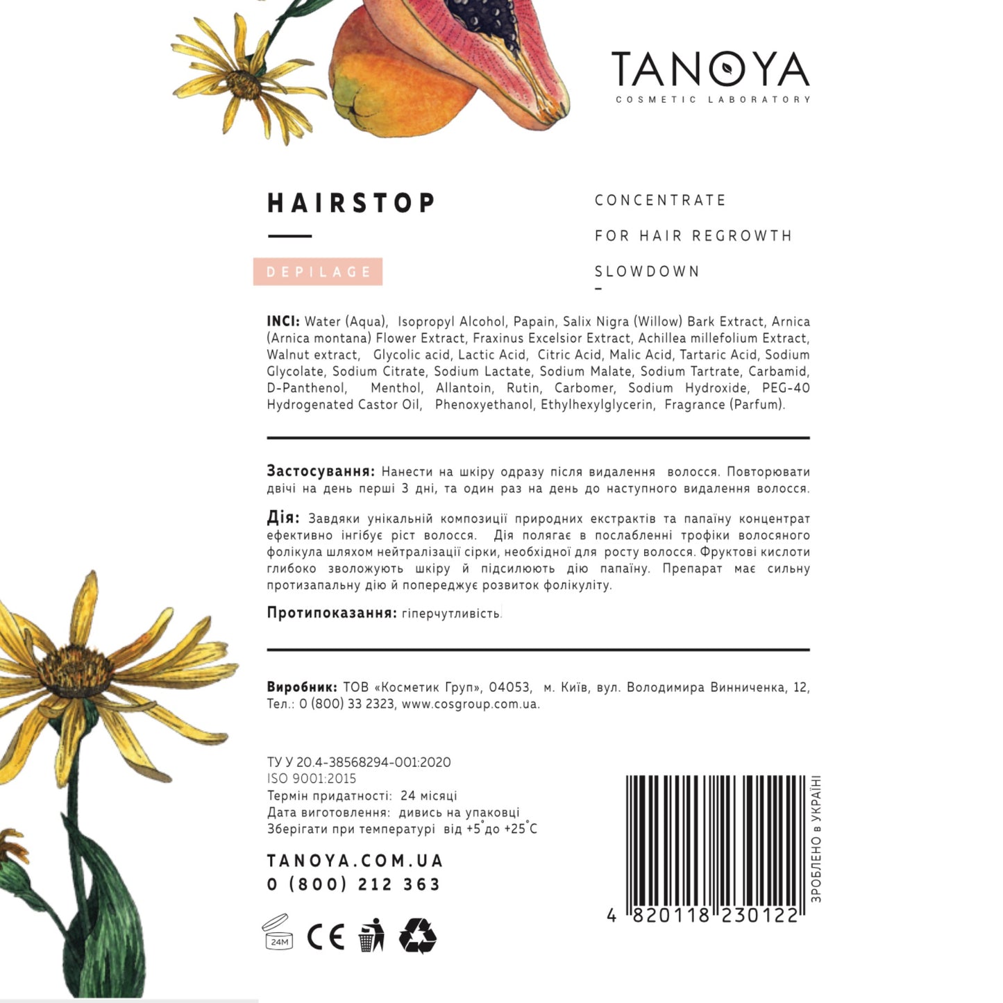 Volostop TANOYA – Hair Growth Slowing Treatment, 100 ml