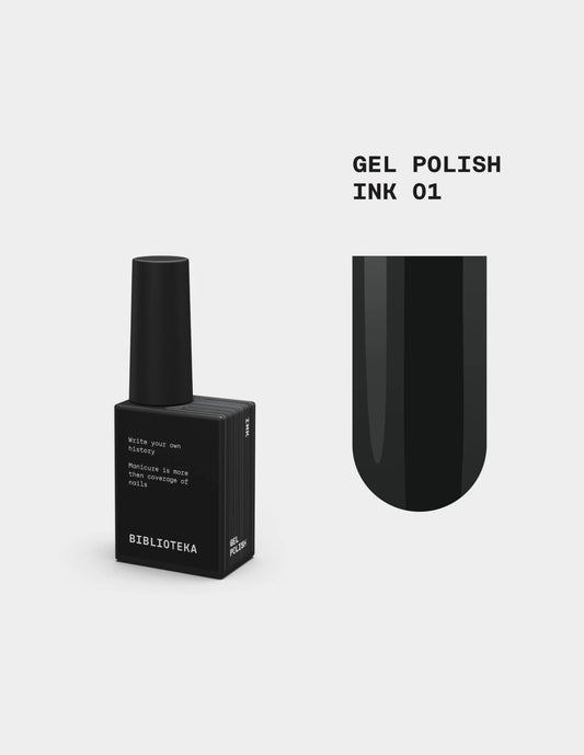 BIBLIOTEKA Gel Polish № 01 Ink – Black, 10 ml